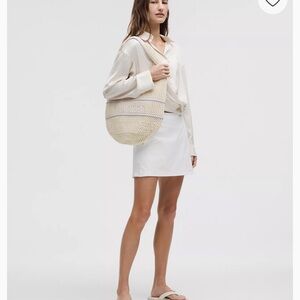 Lululemon Cotton Crochet Shoulder Bag 7L Light Ivory/ Lavender Frost NWT